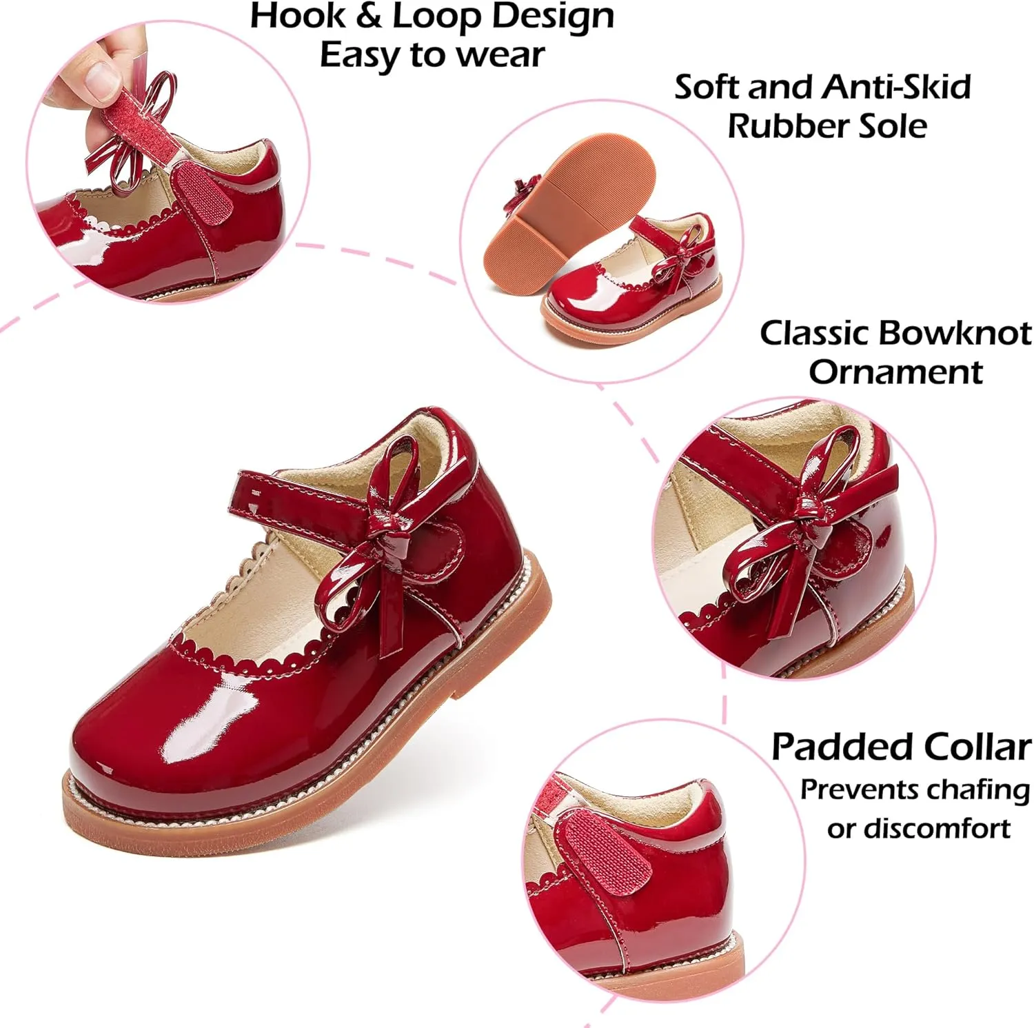 Toddler Girls Mary Jane Flats Oxford Dress Shoes-Little Girls School Shoes Uniform Wedding