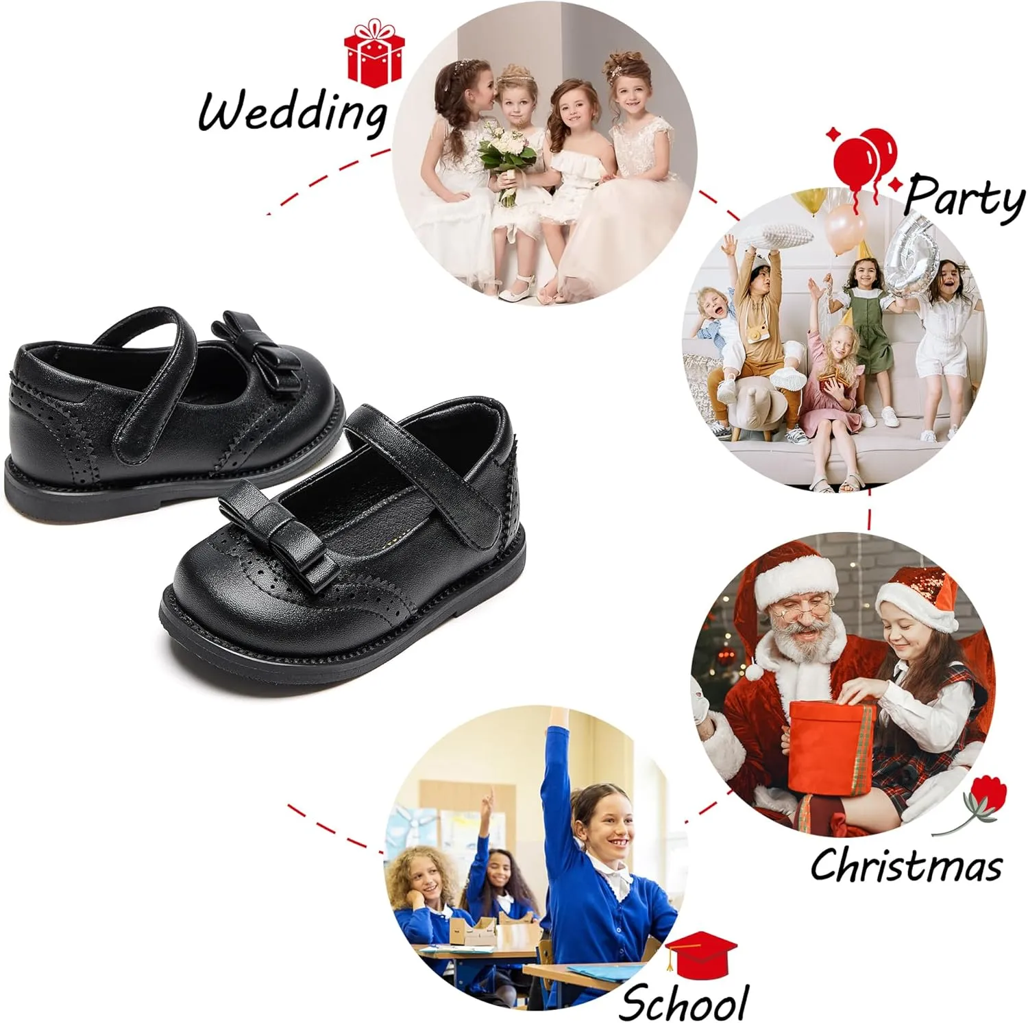 Toddler Girls Mary Jane Flats Oxford Dress Shoes-Little Girls School Shoes Uniform Wedding