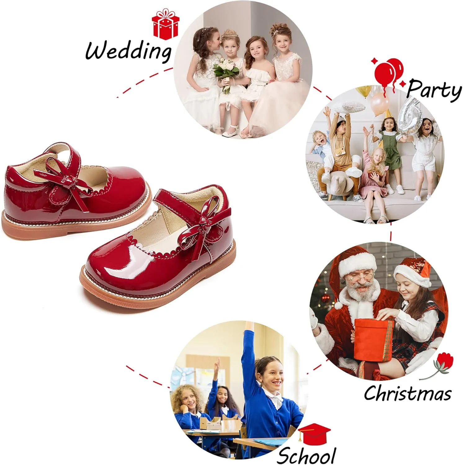 Toddler Girls Mary Jane Flats Oxford Dress Shoes-Little Girls School Shoes Uniform Wedding