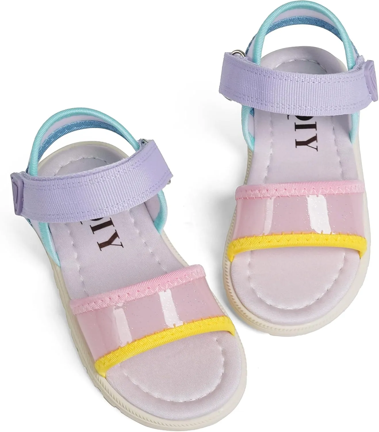 Toddler Girls Sandals Open Toe Summer Kids Sandals with Adjustable Ankle Strap for Toddler and Little Kids