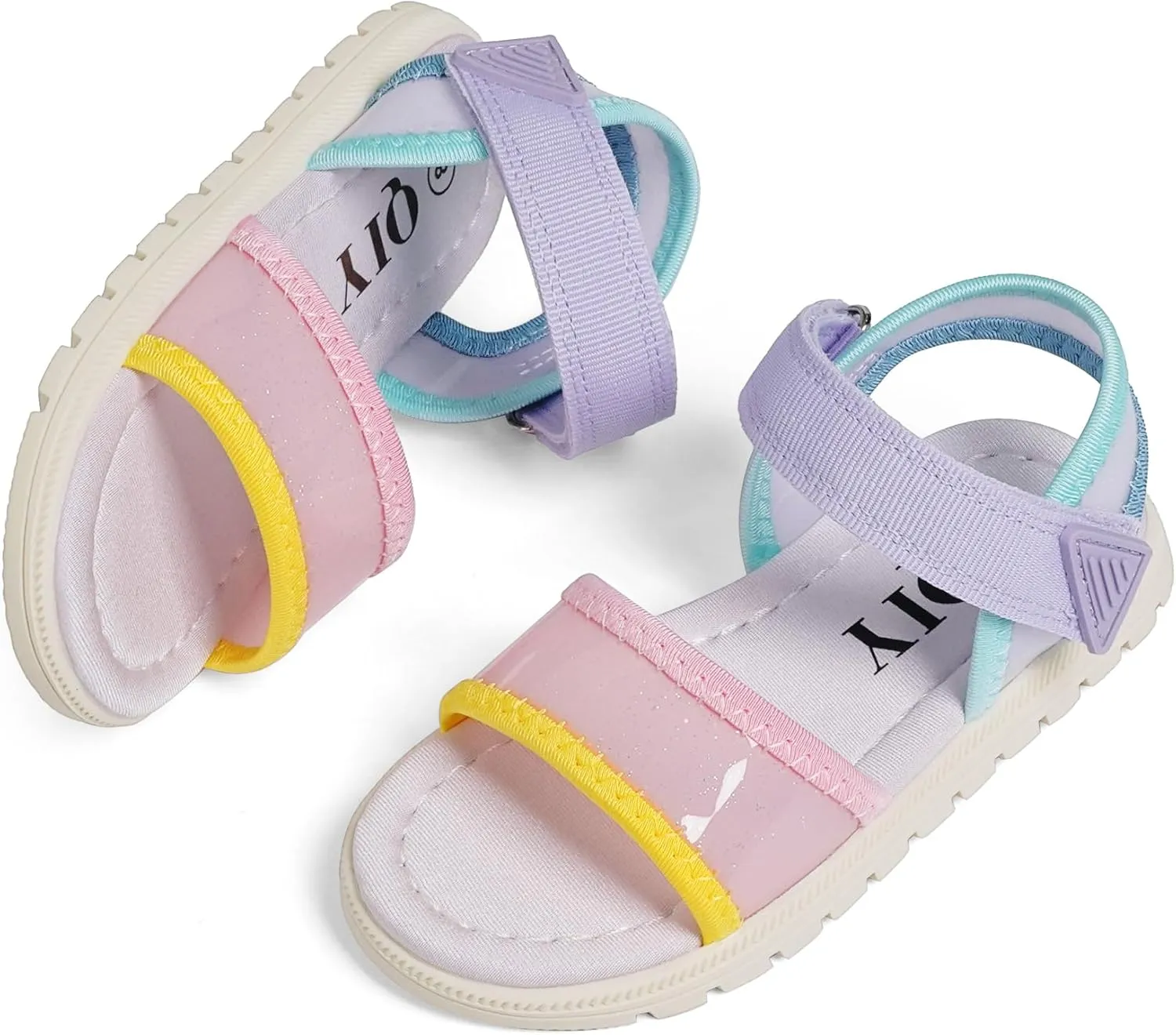 Toddler Girls Sandals Open Toe Summer Kids Sandals with Adjustable Ankle Strap for Toddler and Little Kids