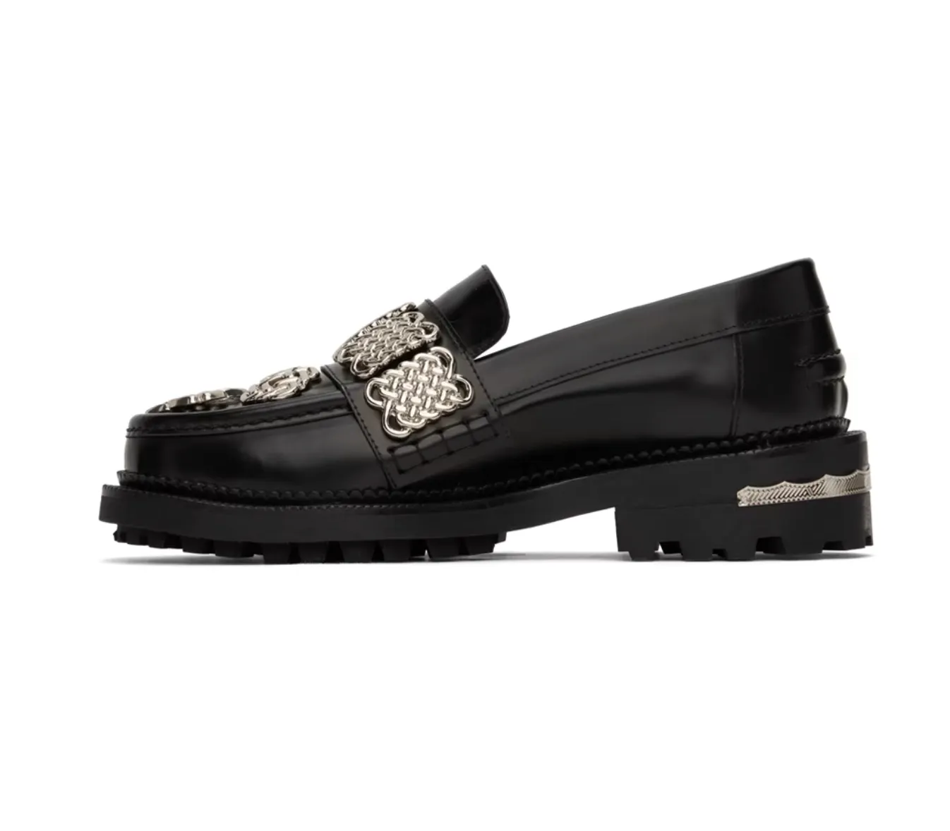 Toga Pulla Exclusive Black Embellished Loafers