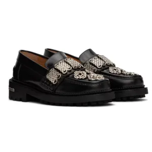 Toga Pulla Exclusive Black Embellished Loafers