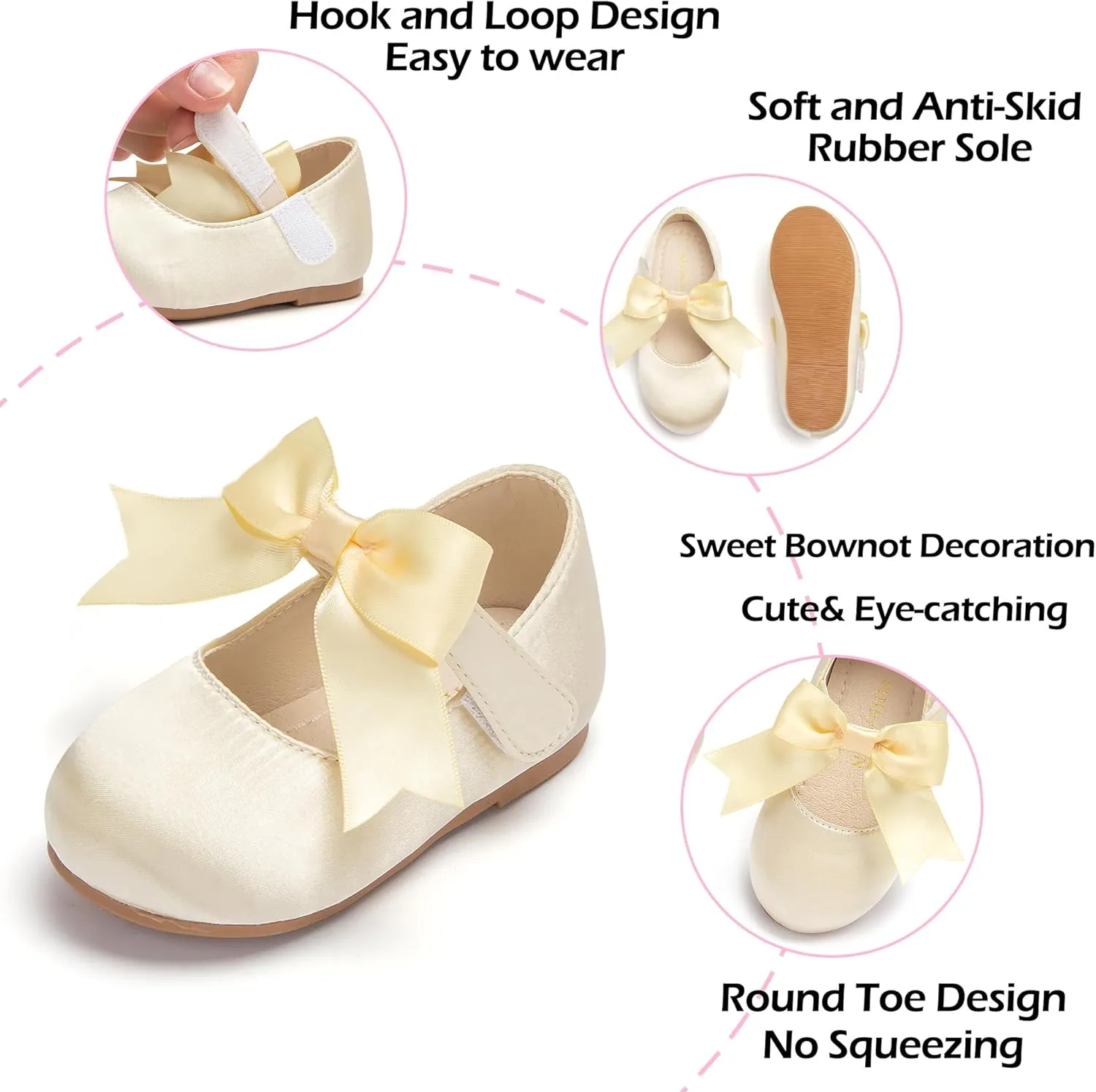 Tollder Girl Dress Shoes - Little Girl Ballet Flats for Wedding Party