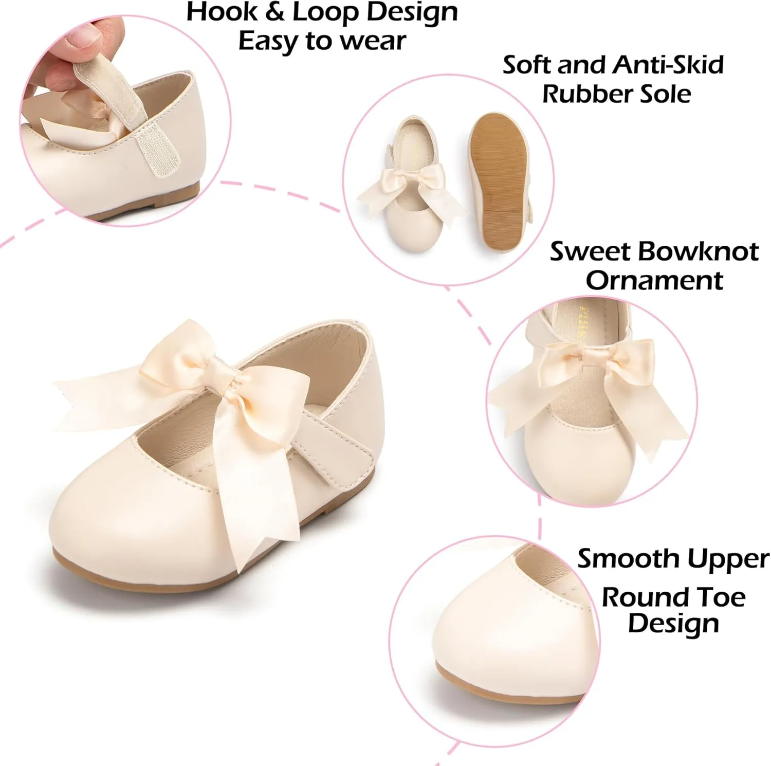 Tollder Girl Dress Shoes - Little Girl Ballet Flats for Wedding Party