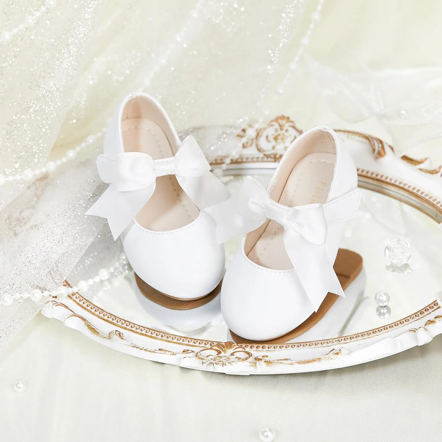 Tollder Girl Dress Shoes - Little Girl Ballet Flats for Wedding Party