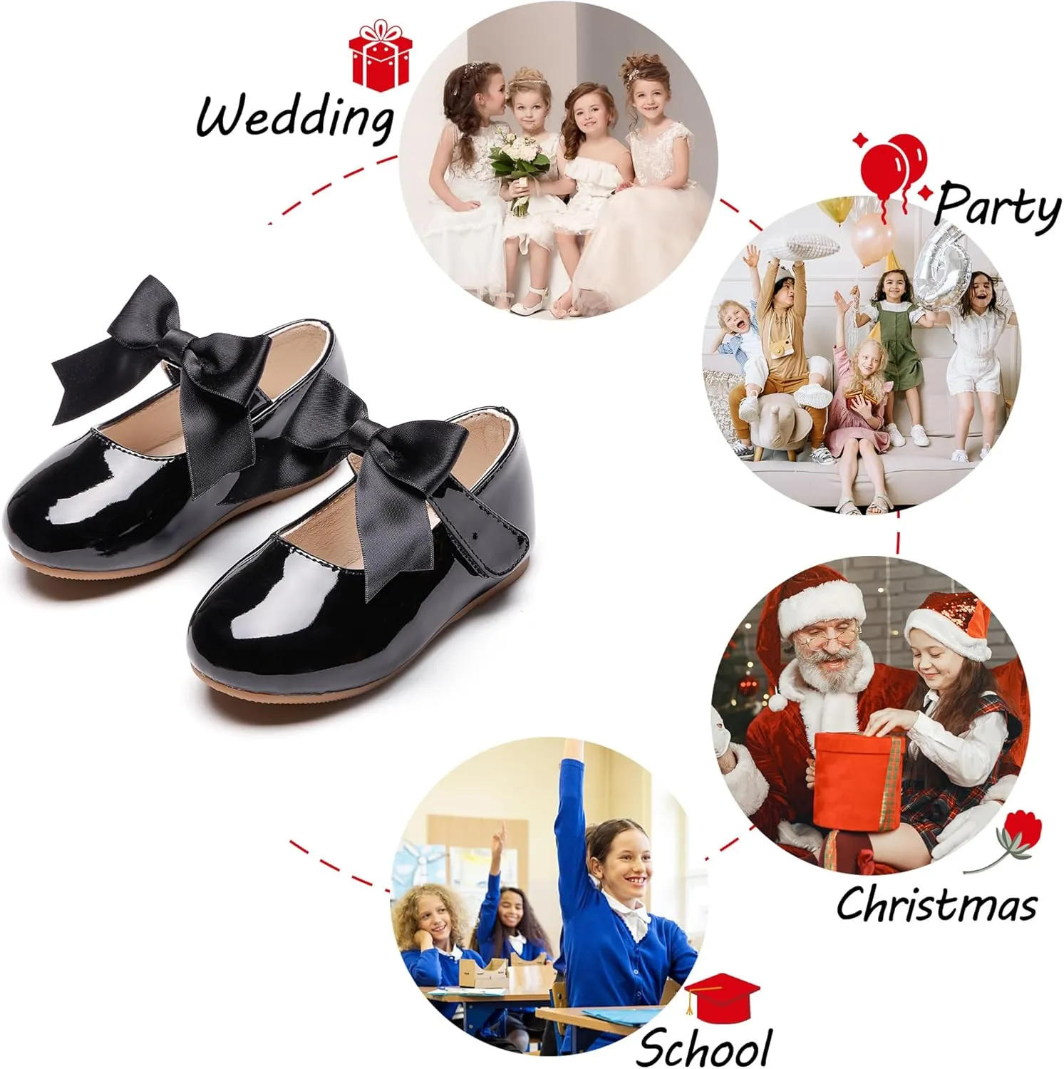 Tollder Girl Dress Shoes - Little Girl Ballet Flats for Wedding Party