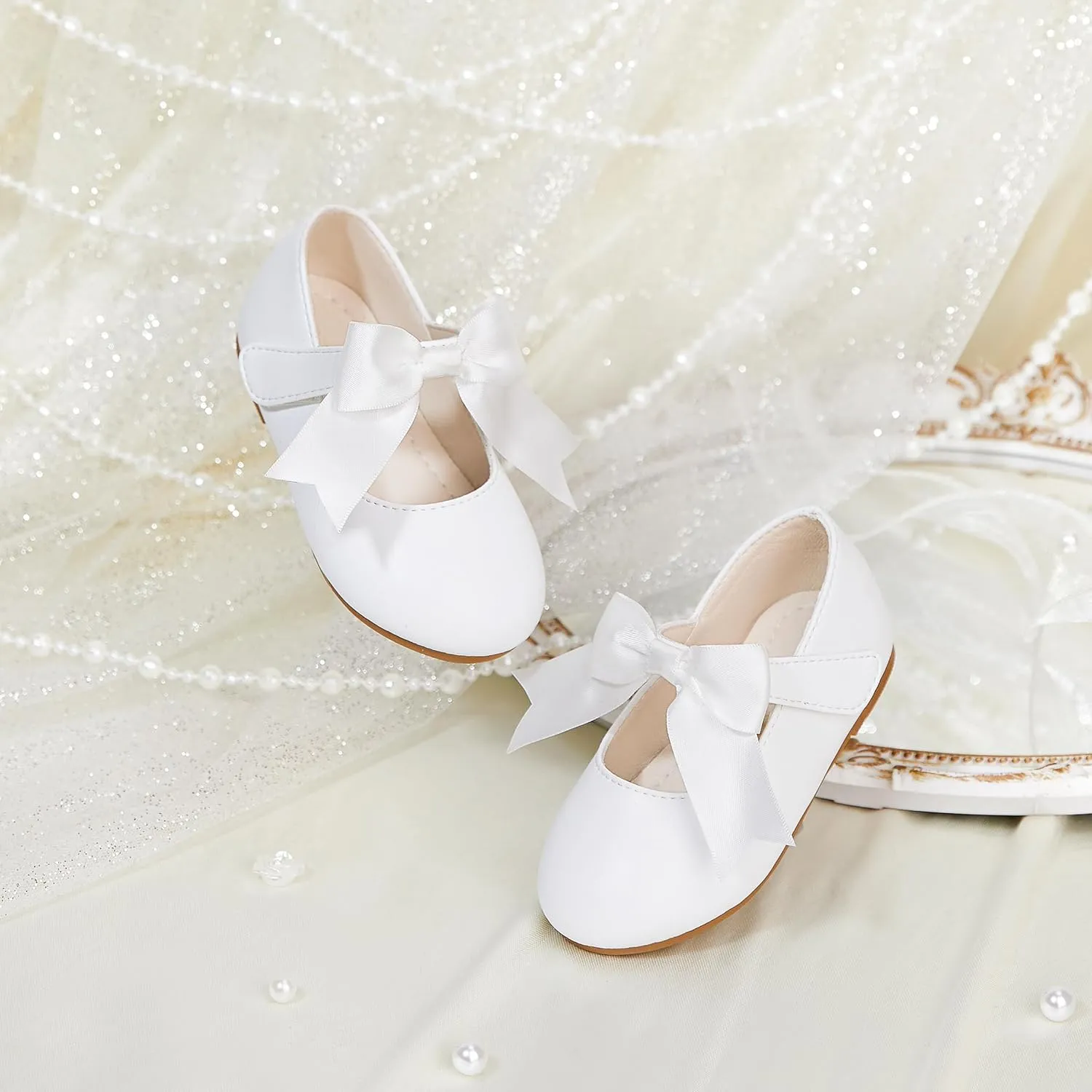 Tollder Girl Dress Shoes - Little Girl Ballet Flats for Wedding Party