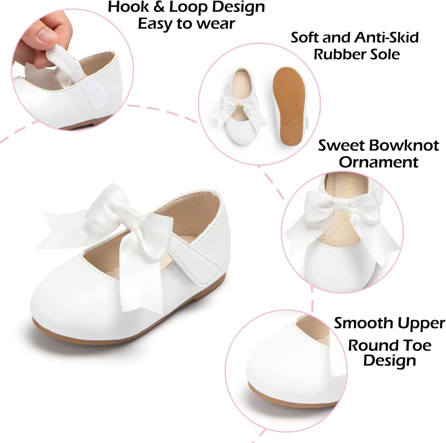 Tollder Girl Dress Shoes - Little Girl Ballet Flats for Wedding Party