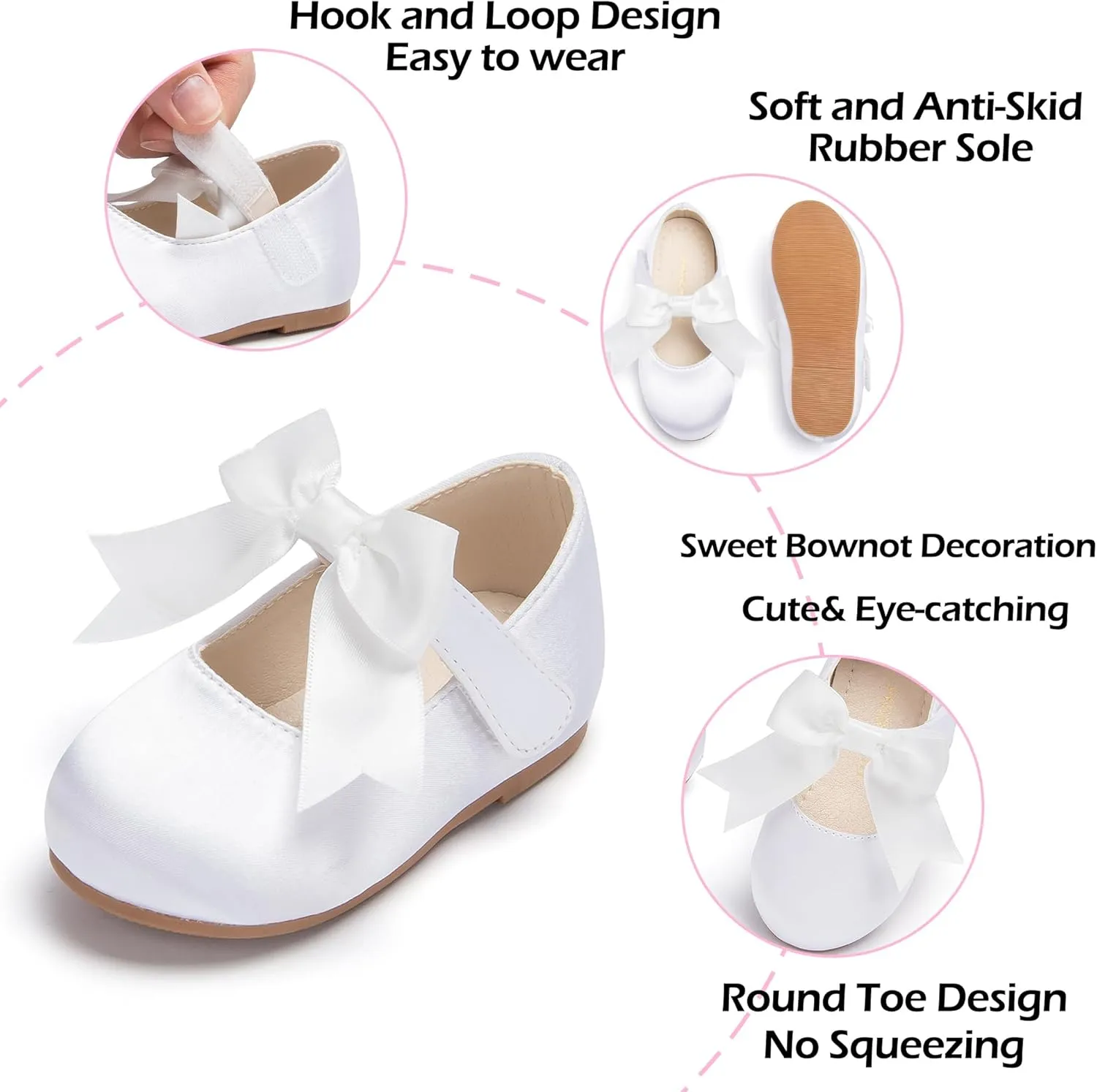 Tollder Girl Dress Shoes - Little Girl Ballet Flats for Wedding Party
