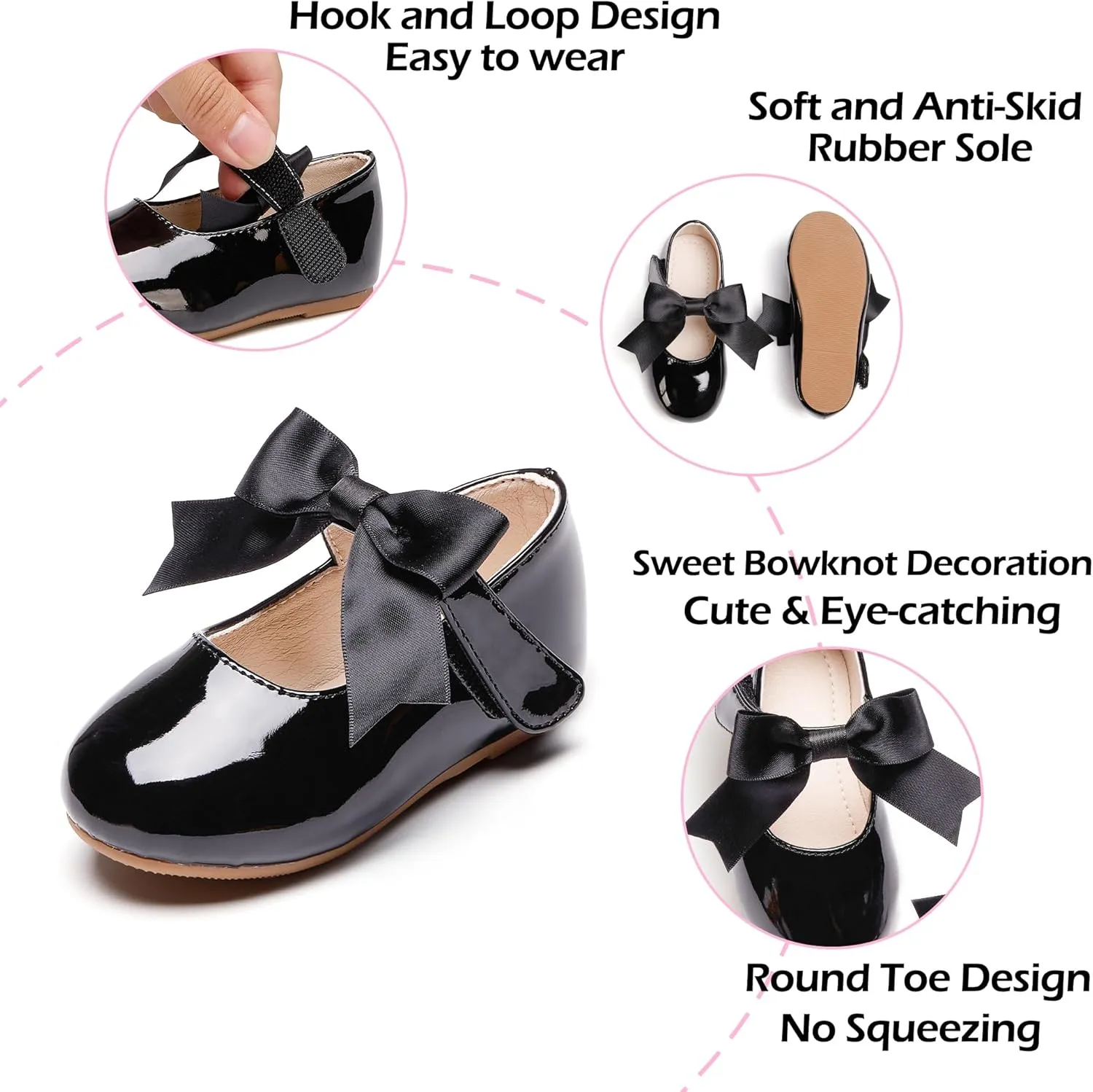 Tollder Girl Dress Shoes - Little Girl Ballet Flats for Wedding Party