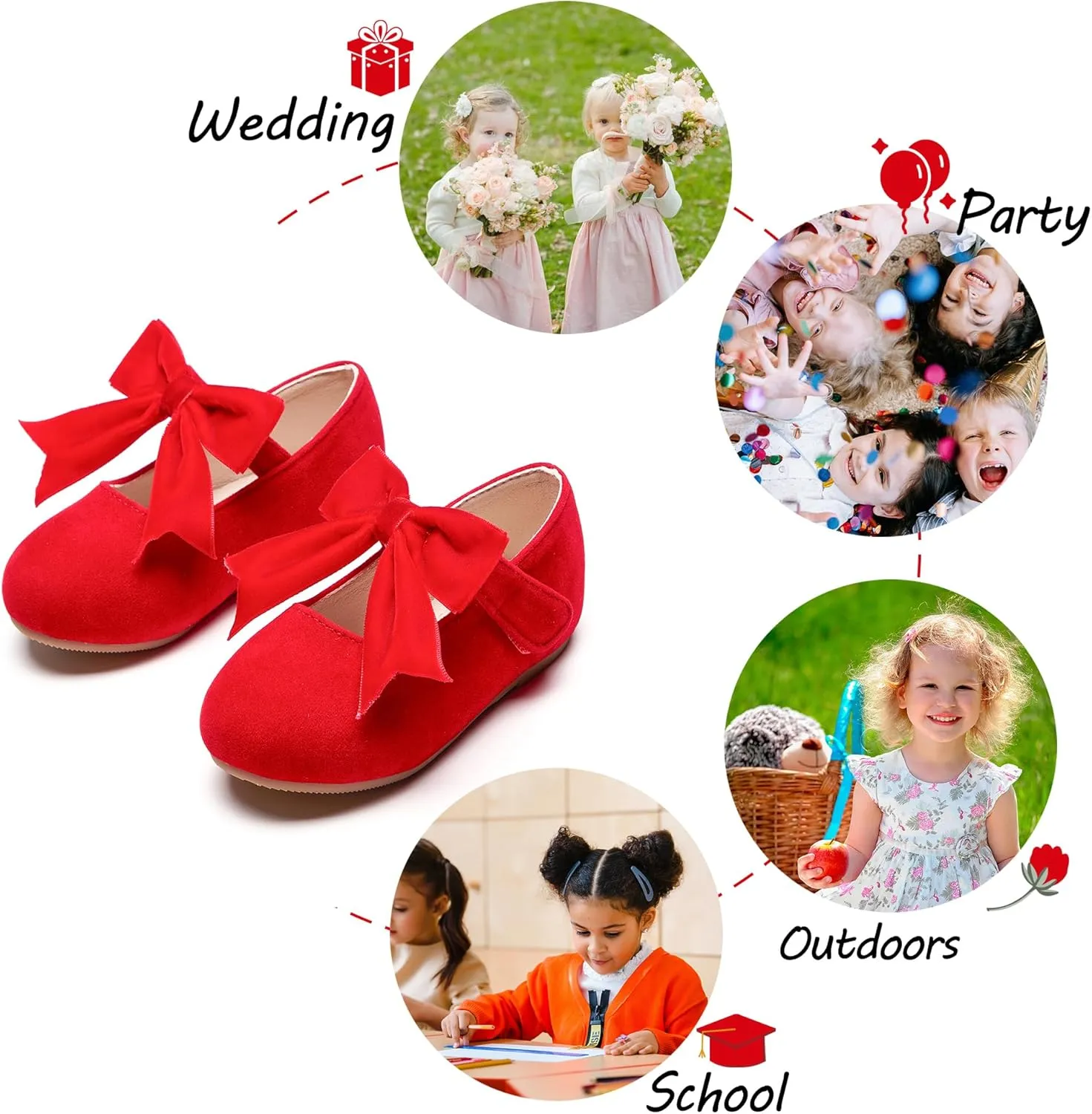 Tollder Girl Dress Shoes - Little Girl Ballet Flats for Wedding Party