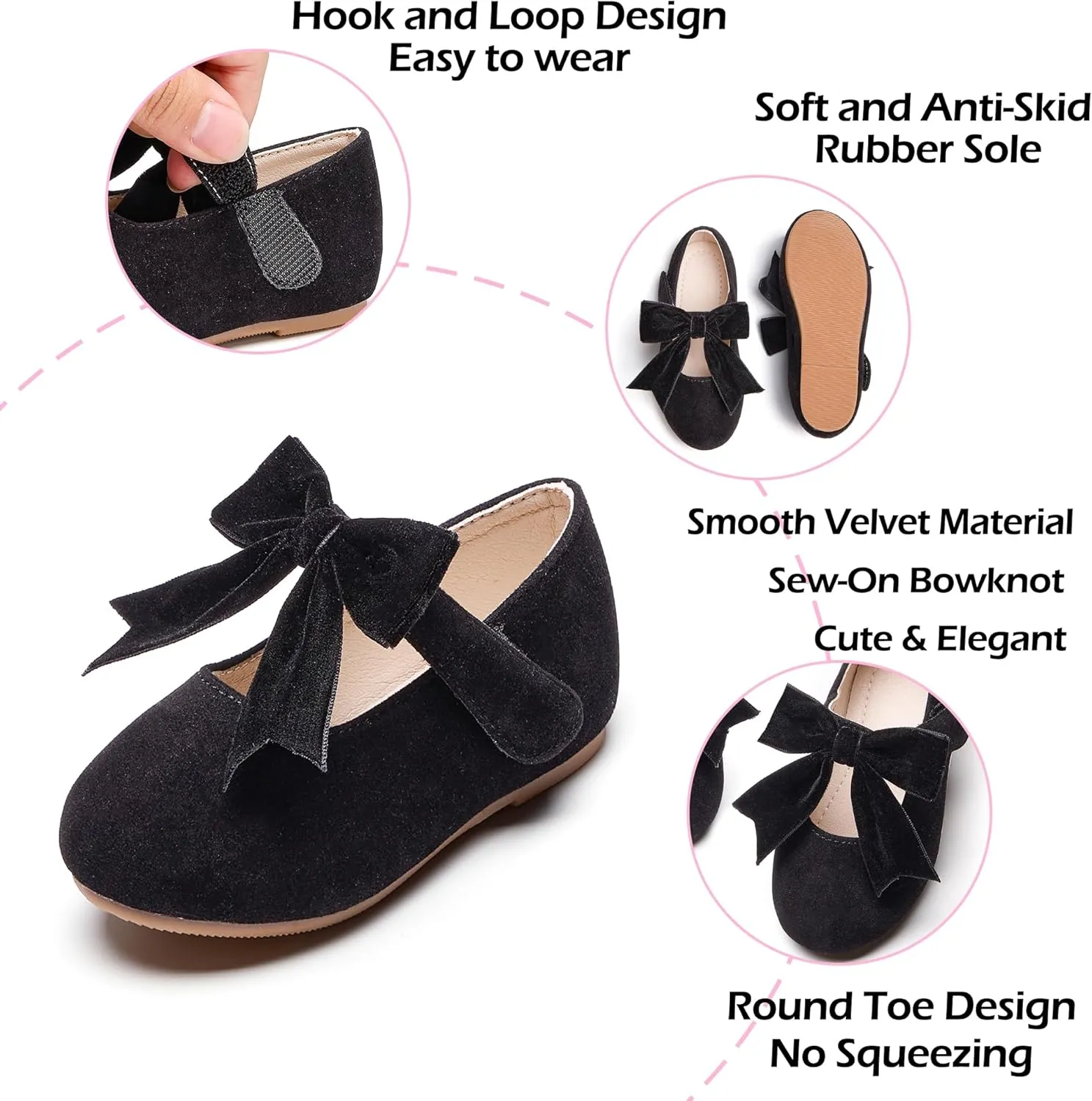 Tollder Girl Dress Shoes - Little Girl Ballet Flats for Wedding Party