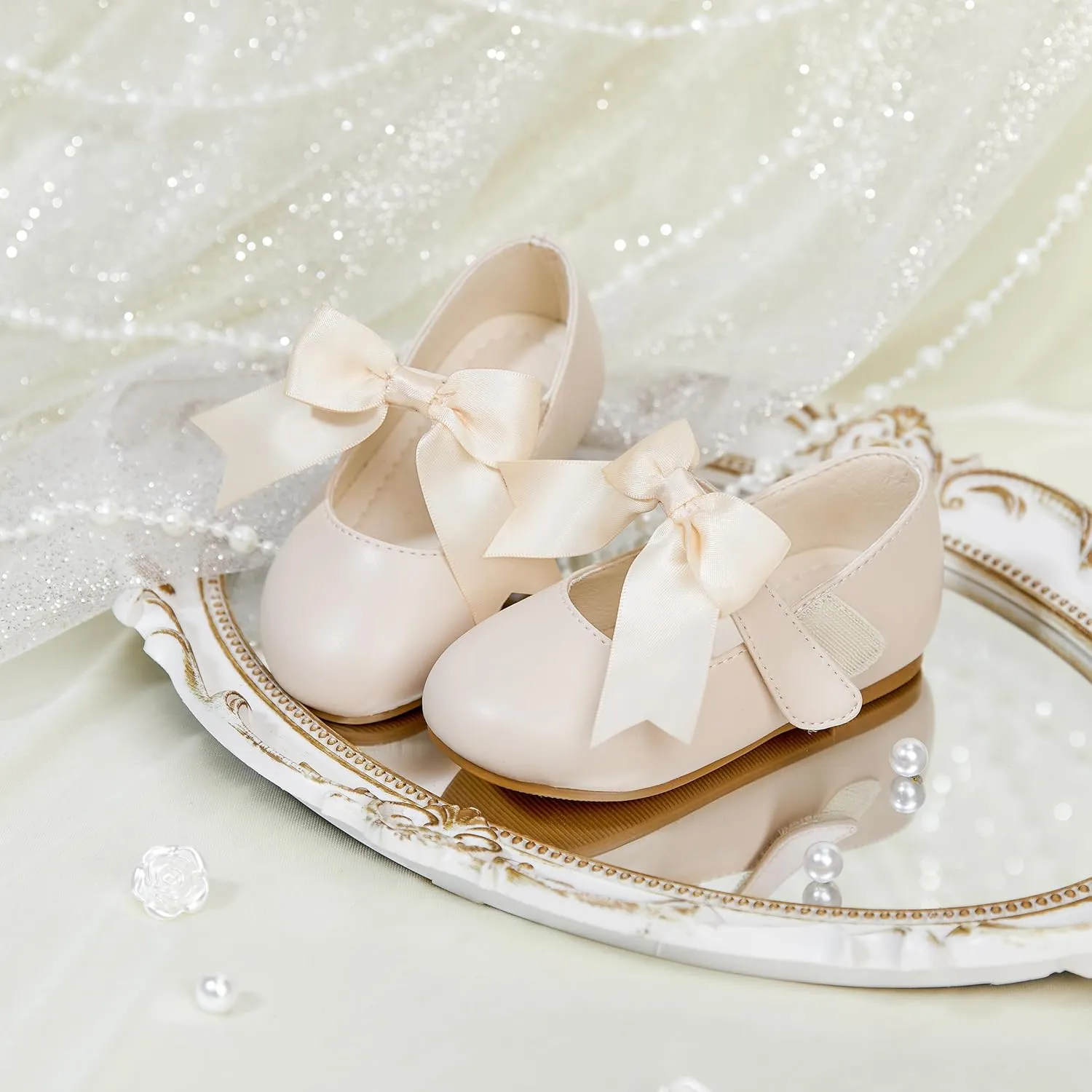 Tollder Girl Dress Shoes - Little Girl Ballet Flats for Wedding Party
