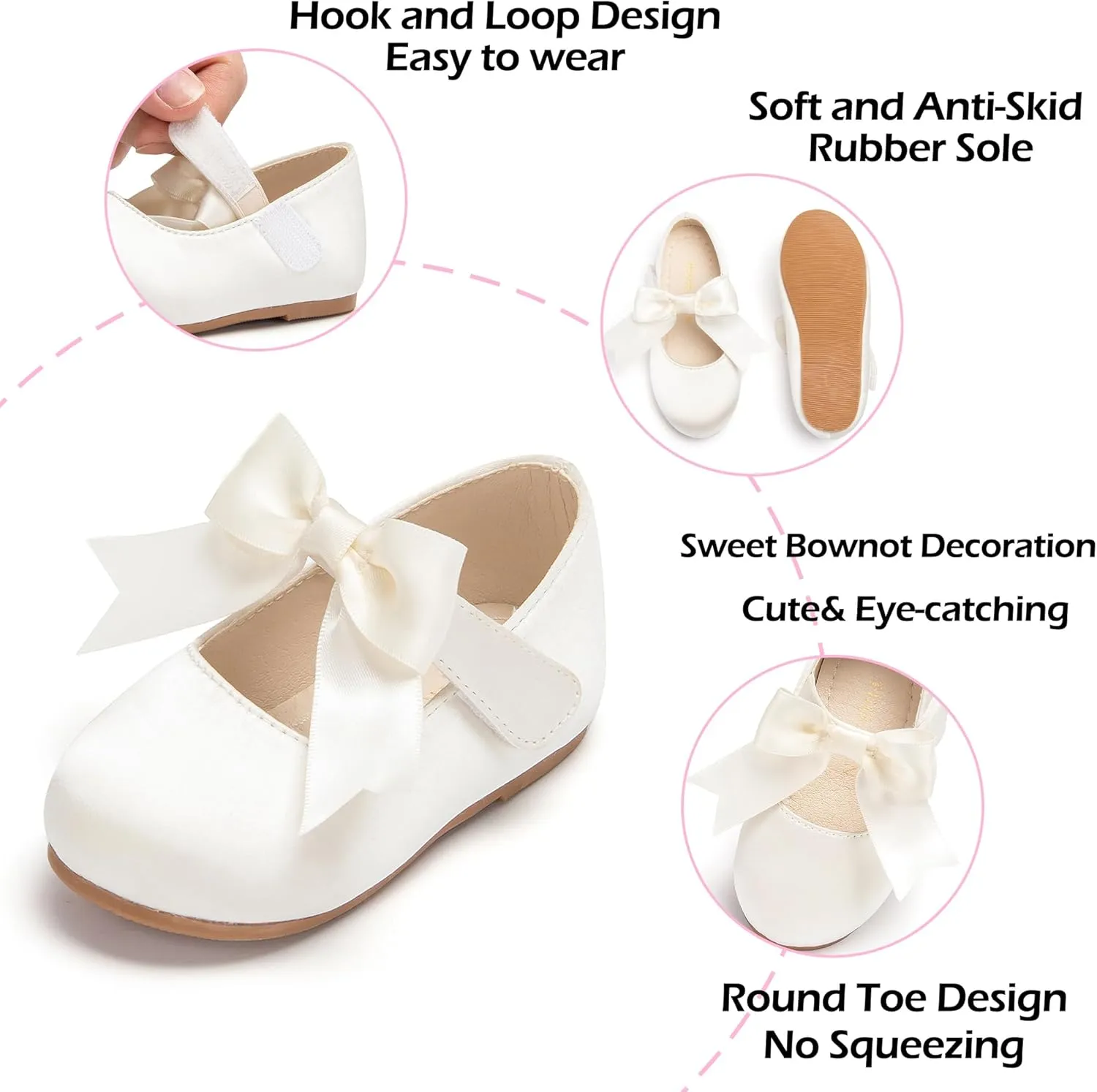 Tollder Girl Dress Shoes - Little Girl Ballet Flats for Wedding Party