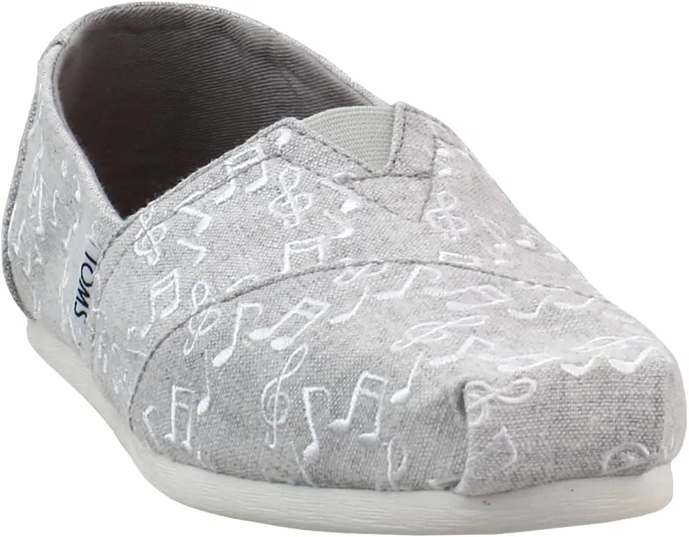 TOMS Womens Alpargata Classic Graphic Slip On Flats Casual - Grey
