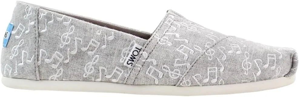 TOMS Womens Alpargata Classic Graphic Slip On Flats Casual - Grey