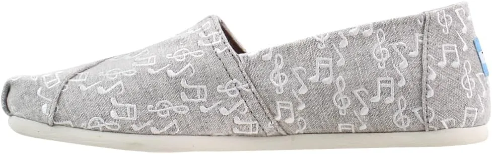TOMS Womens Alpargata Classic Graphic Slip On Flats Casual - Grey