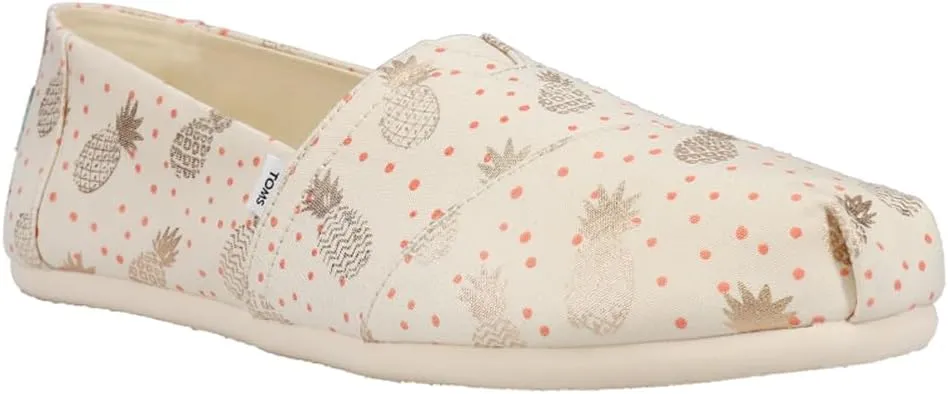TOMS Womens Alpargata Graphic Slip On Flats Casual - Beige