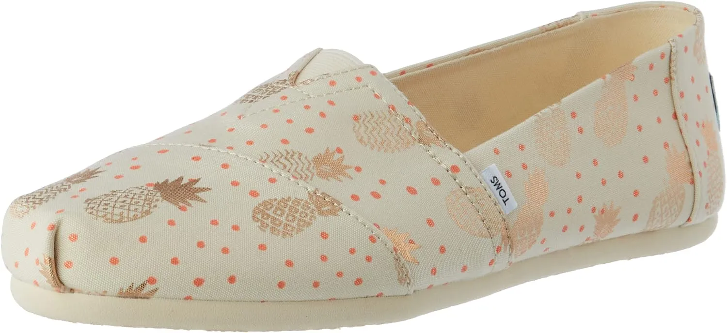 TOMS Womens Alpargata Graphic Slip On Flats Casual - Beige