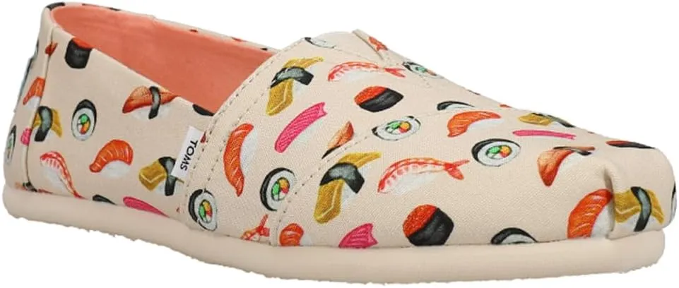 TOMS Womens Alpargata Graphic Slip On Flats Casual - Beige