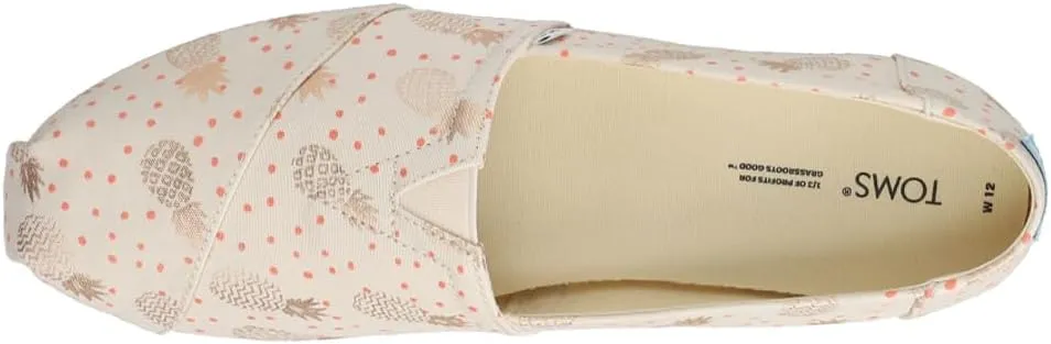 TOMS Womens Alpargata Graphic Slip On Flats Casual - Beige