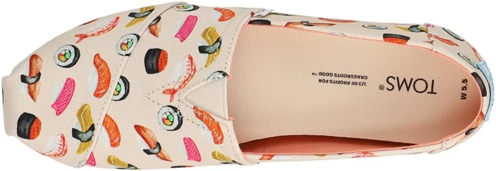 TOMS Womens Alpargata Graphic Slip On Flats Casual - Beige