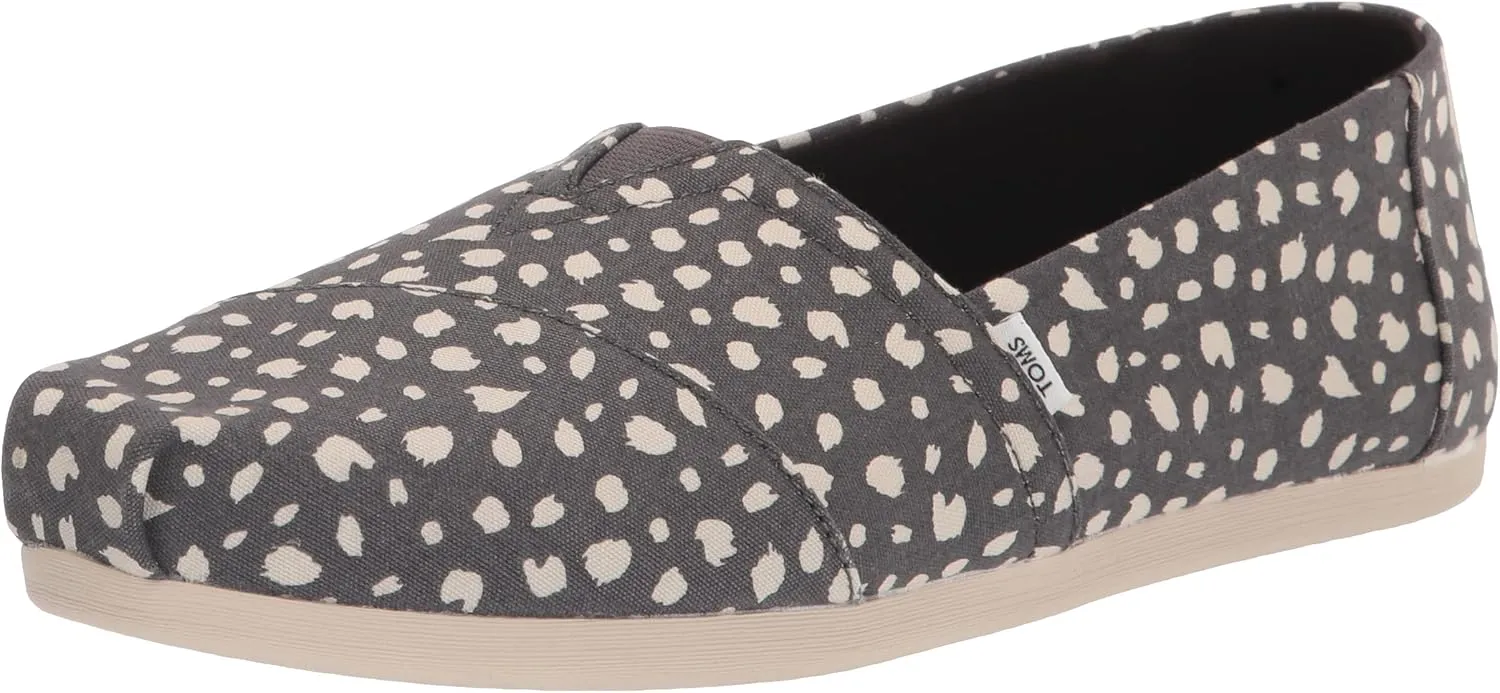 TOMS Womens Alpargata Graphic Slip On Flats Casual - Grey