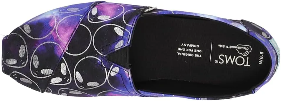 TOMS Womens Alpargata Graphic Slip On Flats Casual - Purple