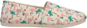 TOMS Womens Belmont Graphic Slip On Flats Casual - Green, Off White, Pink