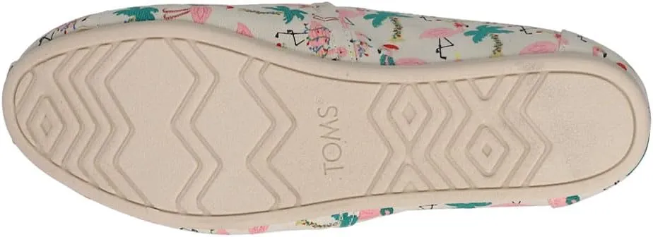 TOMS Womens Belmont Graphic Slip On Flats Casual - Green, Off White, Pink