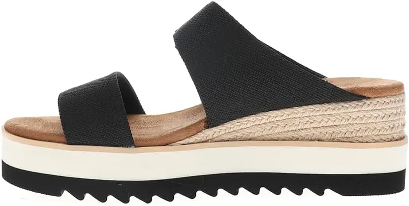 TOMS Womens Diana Buckle Platform Casual Sandals Casual Mid Heel 2-3" - Black