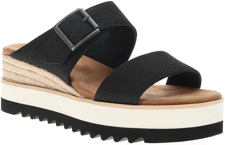 TOMS Womens Diana Buckle Platform Casual Sandals Casual Mid Heel 2-3" - Black