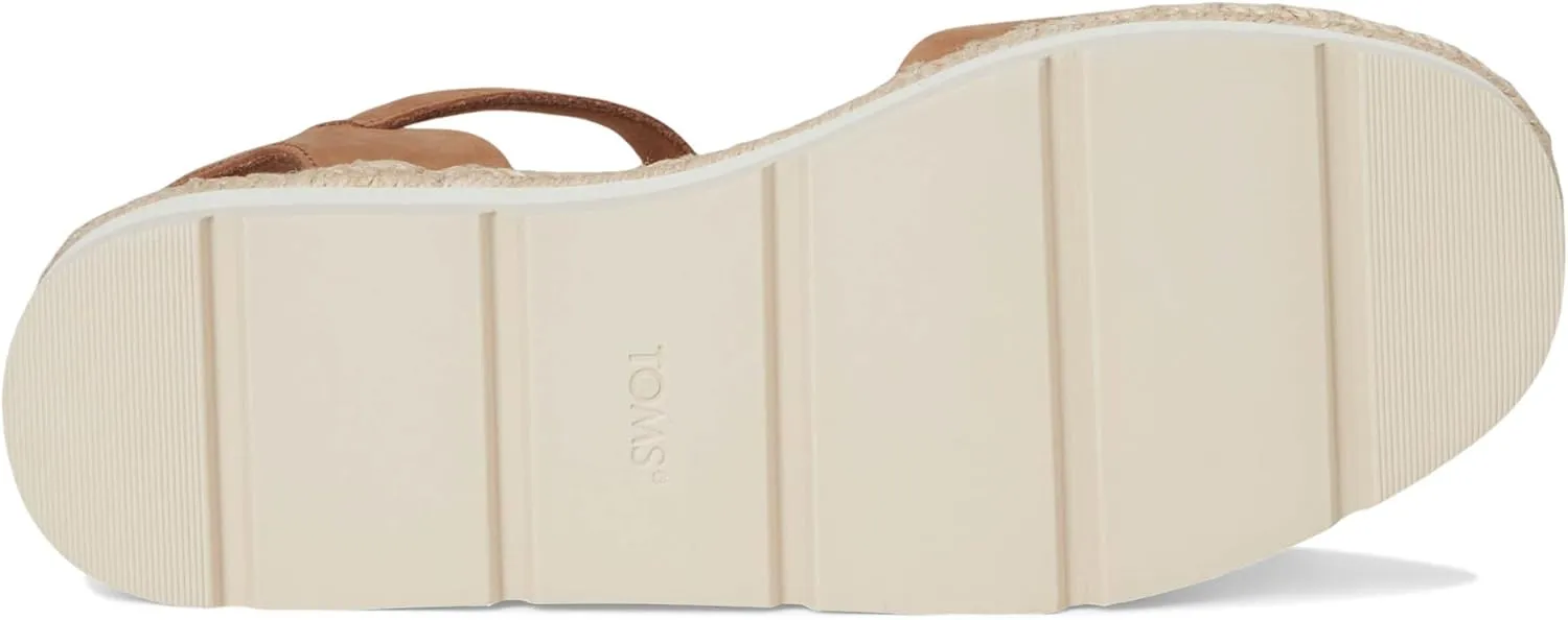 TOMS Womens Ronan Platform Ankle Strap Casual Sandals Casual Low Heel 1-2" - Beige