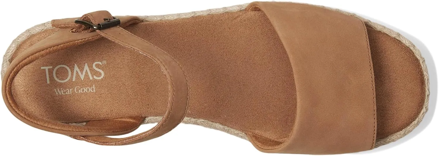 TOMS Womens Ronan Platform Ankle Strap Casual Sandals Casual Low Heel 1-2" - Beige