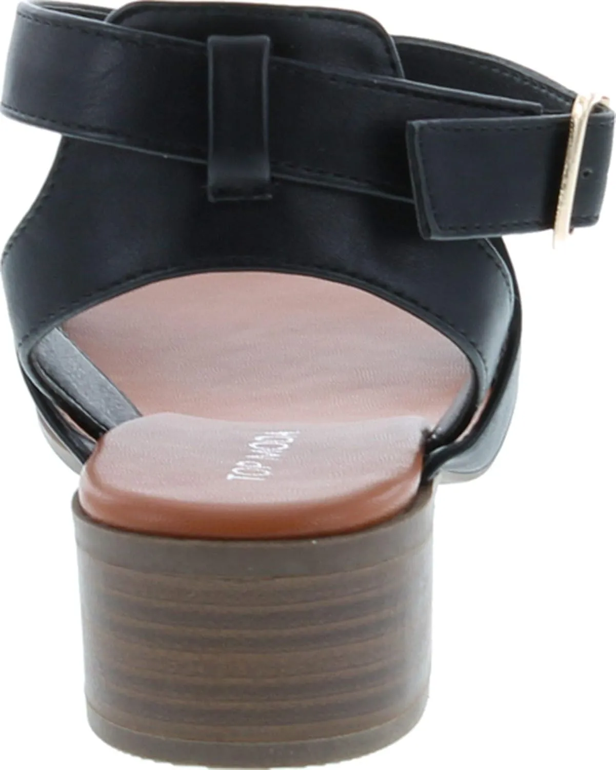 TOP Moda Vision-75 Women's Ankle Wrap Adjustable Buckle Stacked Chunky Heel Sandal