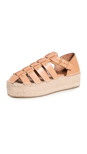 Tory Burch Women's Fisherman Platform Slides, Brandy, Tan, 6.5 Medium US
