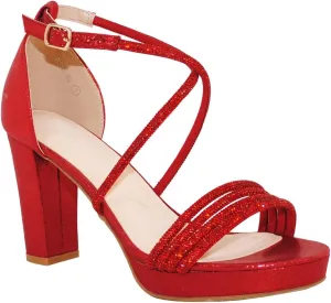 TRENDSUP Women's Hi-Chunk High Heel Pump Sandals