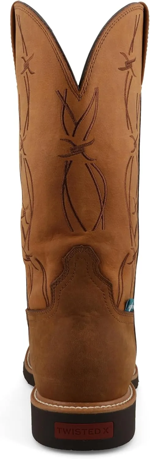 Twisted X Men's 12" Western Work Boot, Round Toe with CellStretch