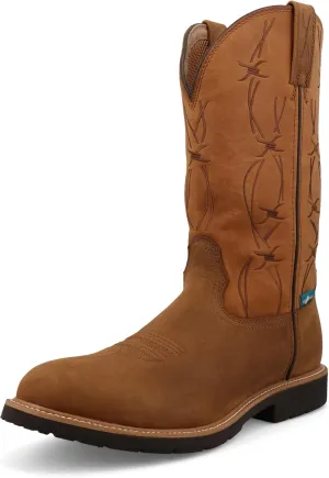 Twisted X Men's 12" Western Work Boot, Round Toe with CellStretch