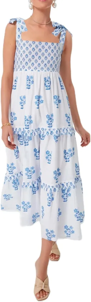 UAURORAO Women Boho Floral Maxi Dress Tie Shoulder Smocked Tiered Long Dress Flowy Striped Color Block Swing Sundress