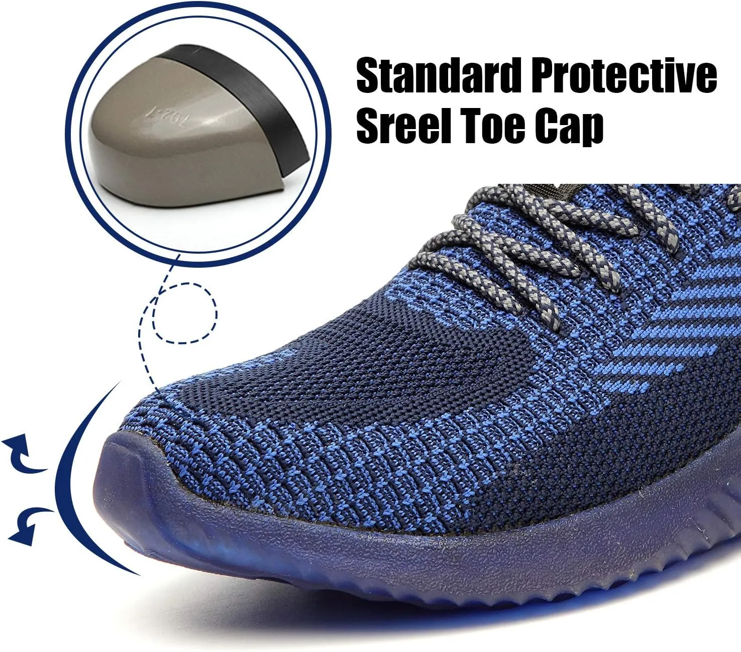 UCAYALI Men's Women's Safety Shoes Steel Toe Work Sneakers Breathable Lightweight Construction Shoes Mesh