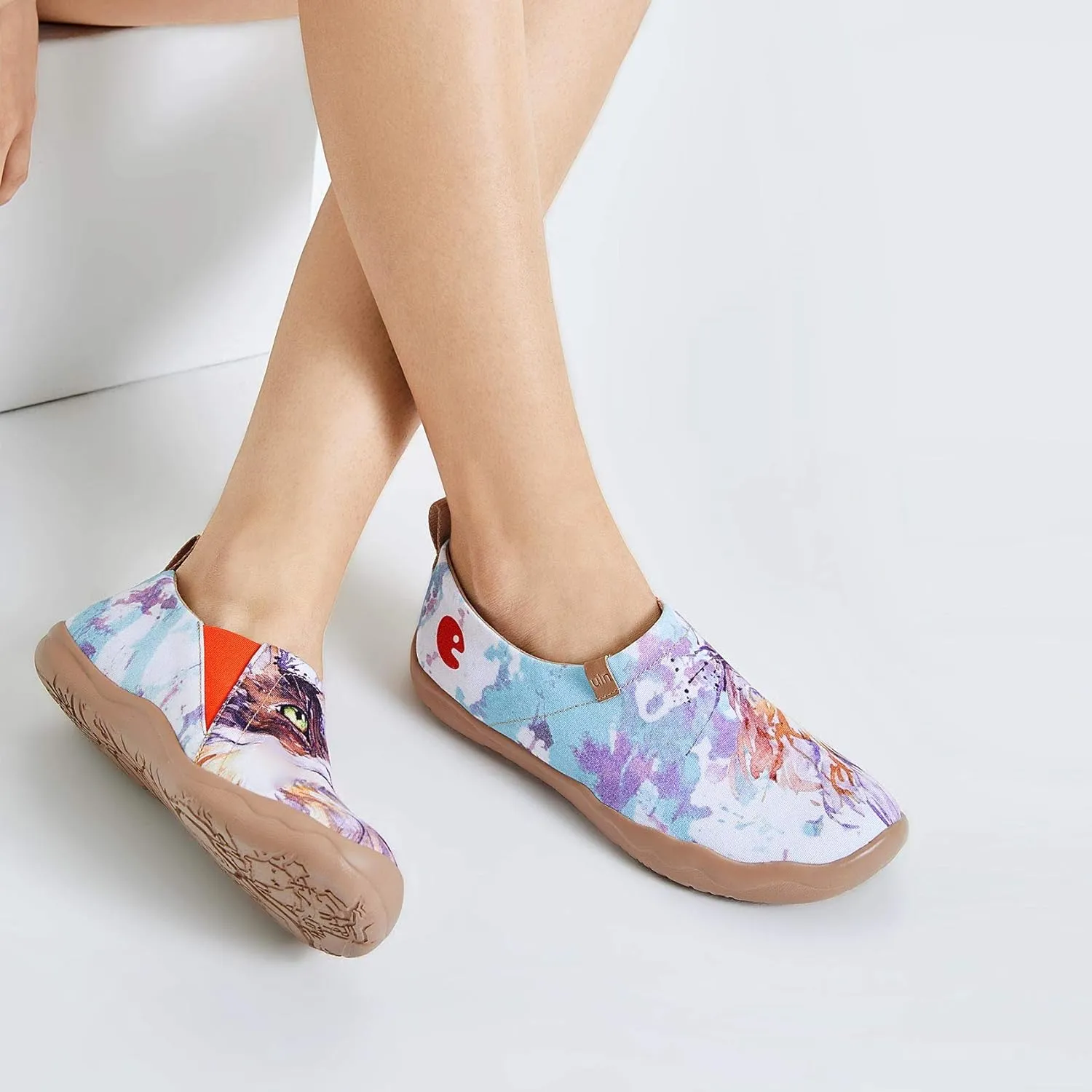 UIN Women's Artistic Cute Pets Design Slip-On Shoes Fun Comfortable Casual Flats Lightweight Everyday Loafers Footwear
