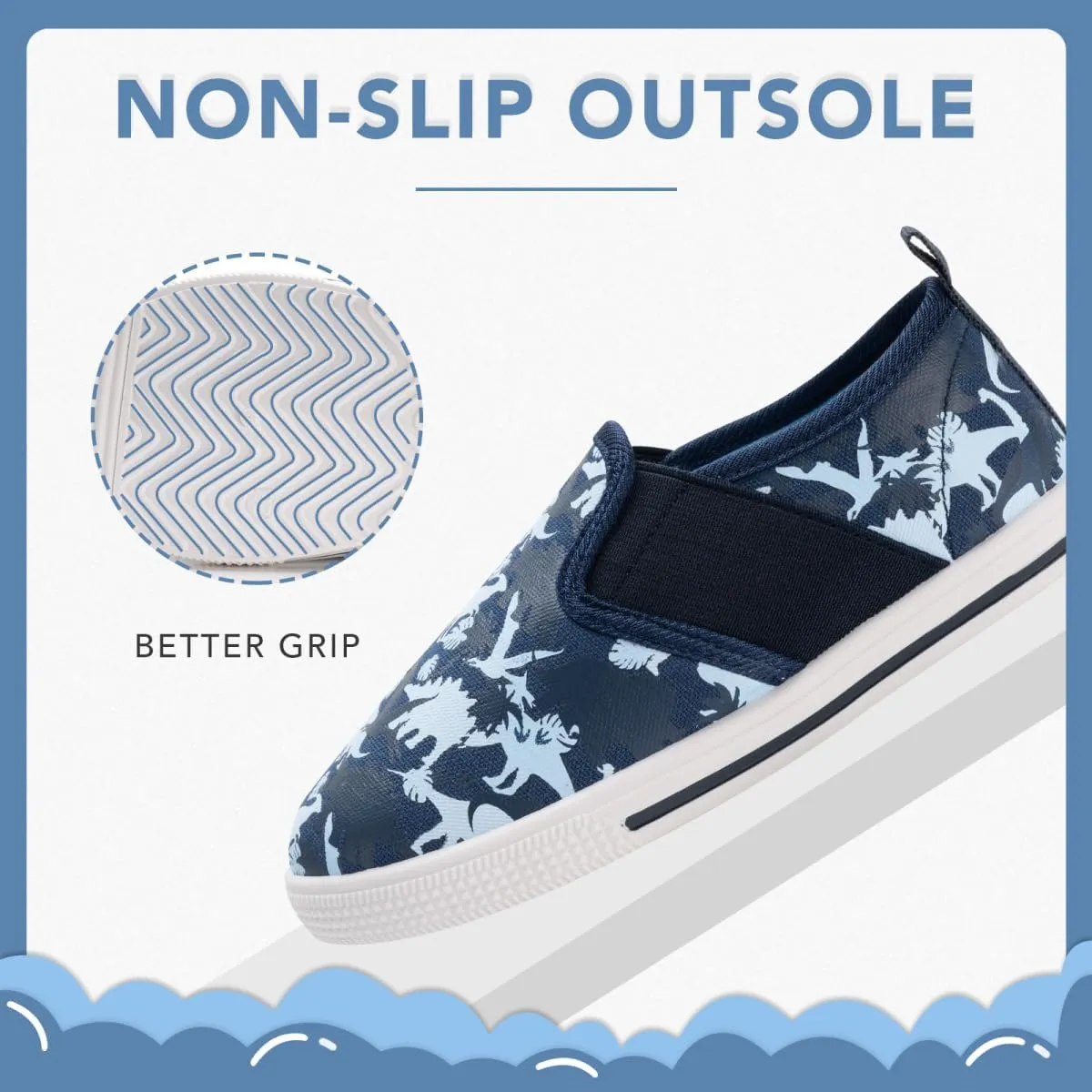 Unisex Slip-On Sneakers Kids Sports Shoes Toddler Casual Lightweight Tennis Shoes for Girls Boys