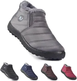 Unisex Snow Boots Men and Women's Winter Ankle Boots Ladies Waterproof Slip On Warm Fur Lined Booties Thickening Shoes Outdoor Bootie