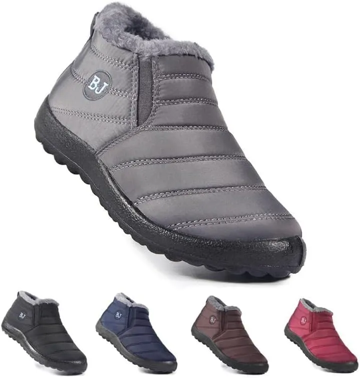 Unisex Snow Boots Men and Women's Winter Ankle Boots Ladies Waterproof Slip On Warm Fur Lined Booties Thickening Shoes Outdoor Bootie