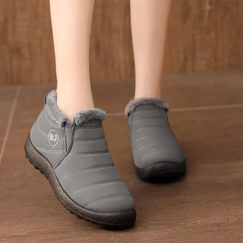 Unisex Snow Boots Men and Women's Winter Ankle Boots Ladies Waterproof Slip On Warm Fur Lined Booties Thickening Shoes Outdoor Bootie