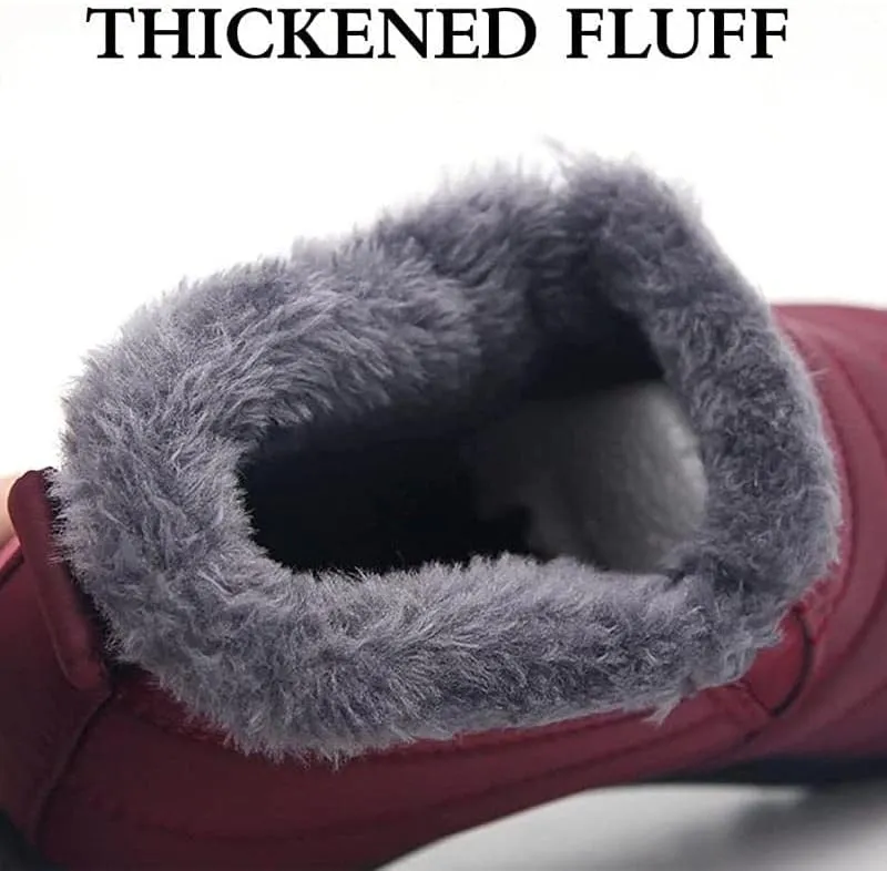 Unisex Snow Boots Men and Women's Winter Ankle Boots Ladies Waterproof Slip On Warm Fur Lined Booties Thickening Shoes Outdoor Bootie