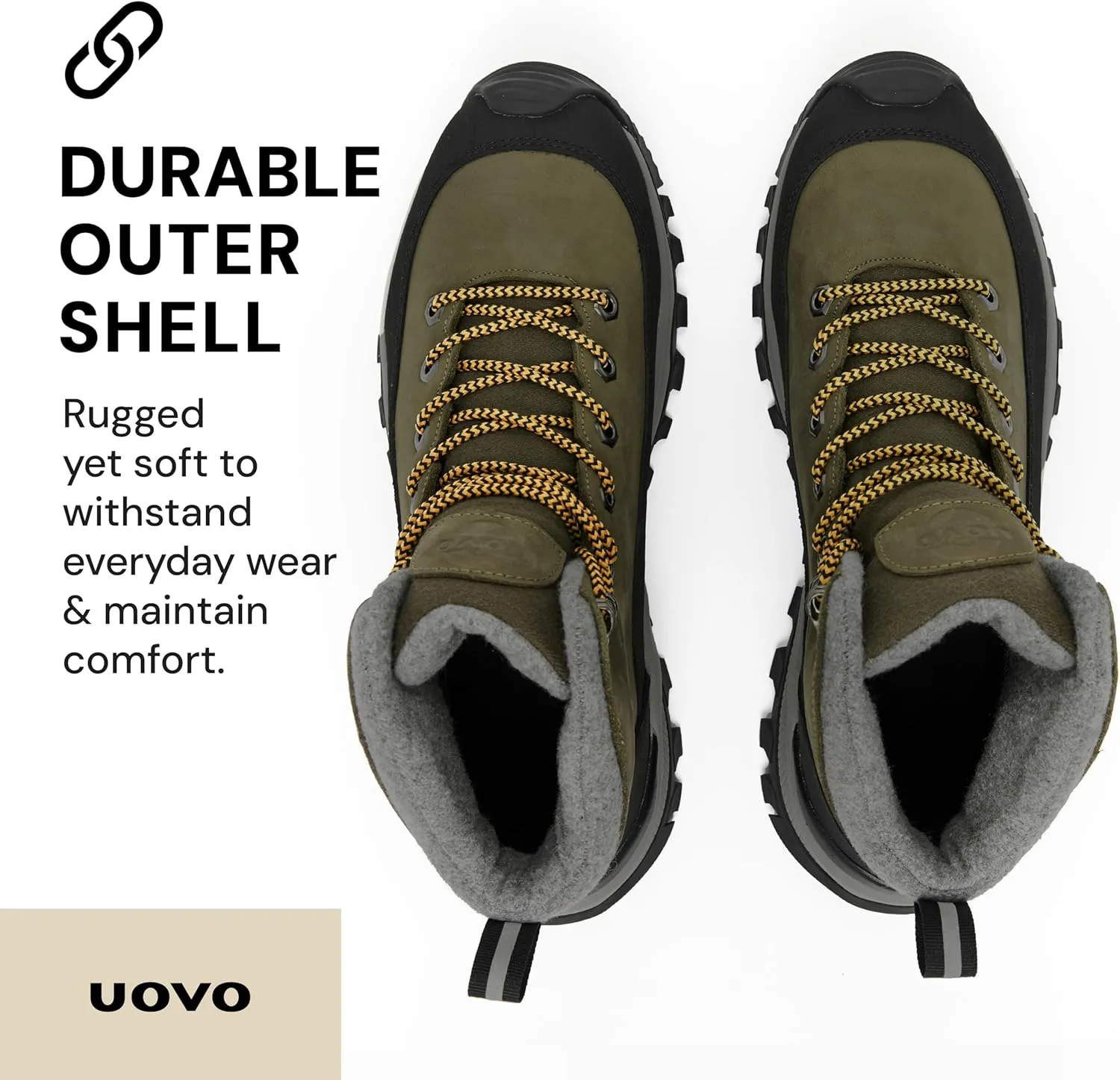 UOVO Men’s Winter Boot, Waterproof Leather