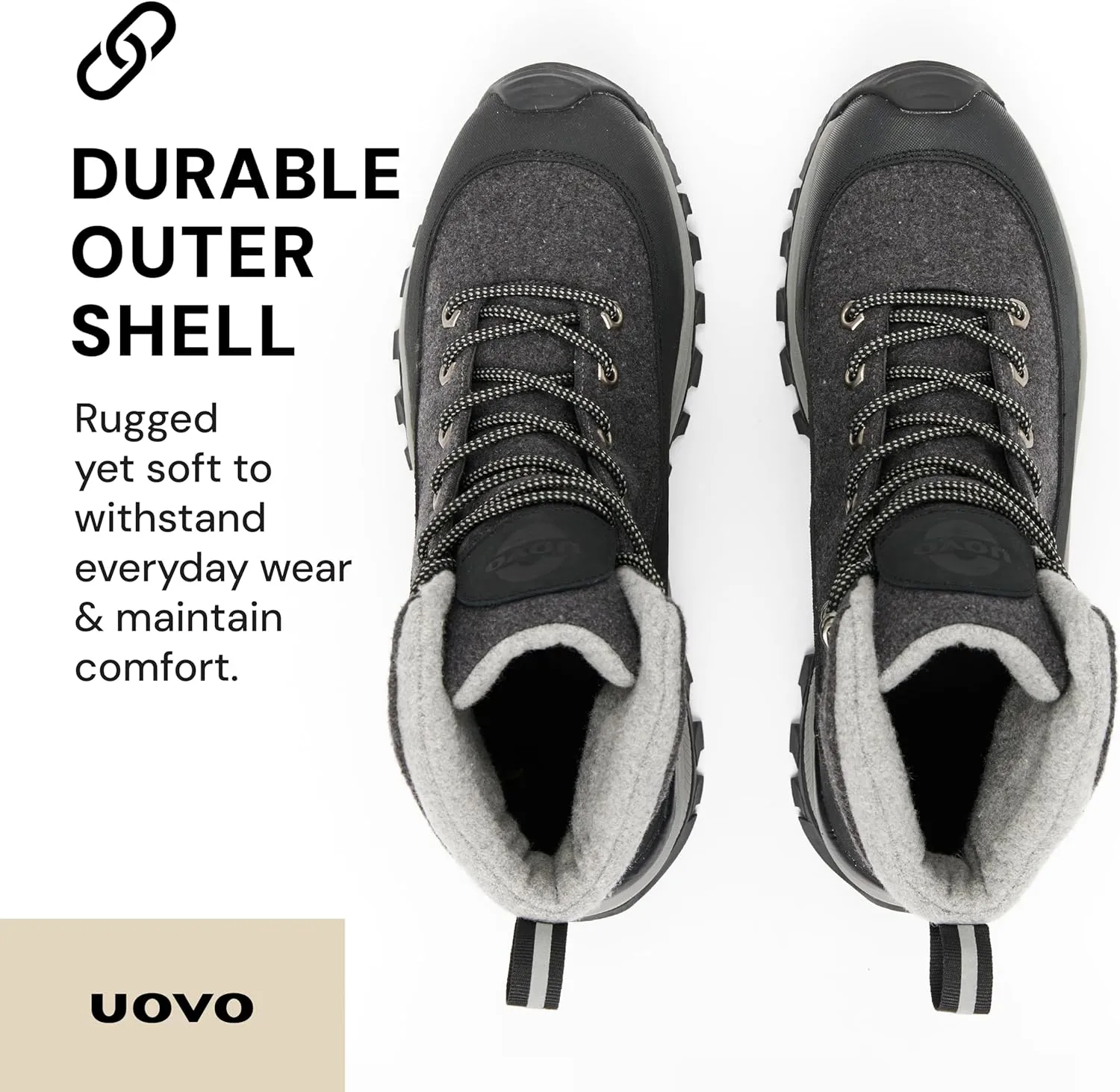 UOVO Men’s Winter Boot, Waterproof Leather